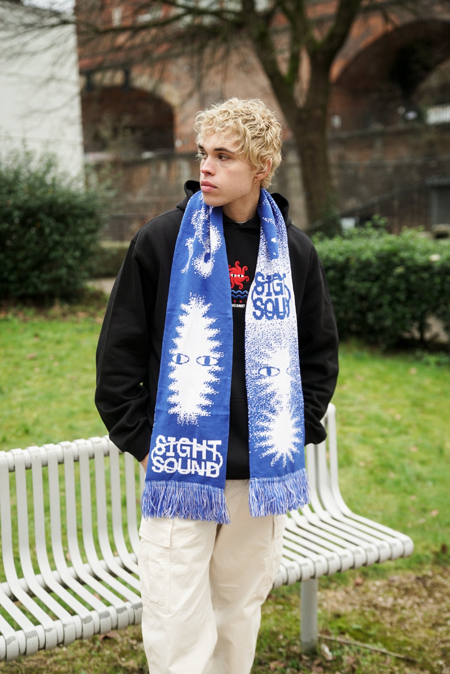 KBAR X UN:IK 'Sight & Sound' Scarf - Black / Blue