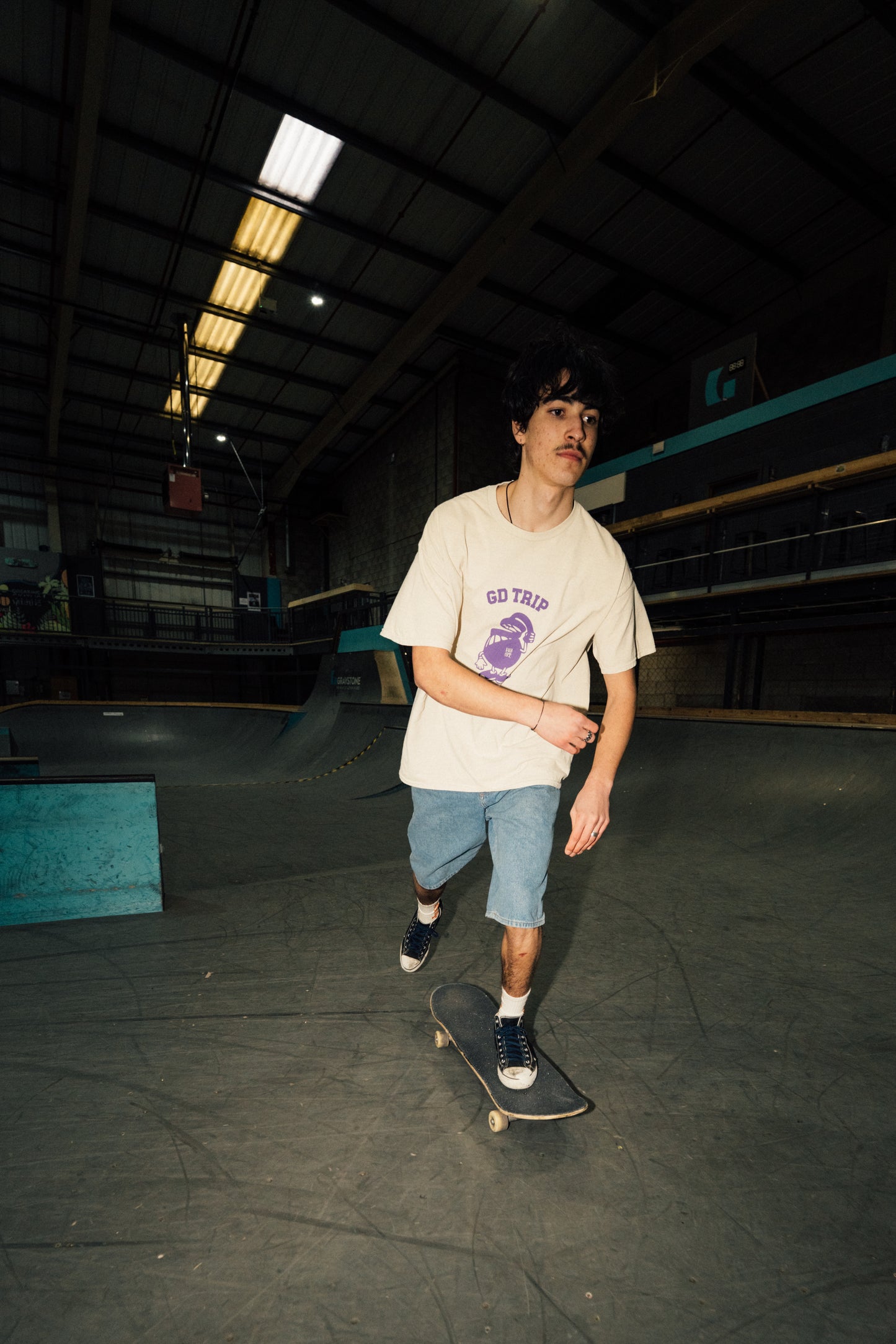 HAVE A GD TRIP 'Skate Club' Vintage Washed Tee - Cream