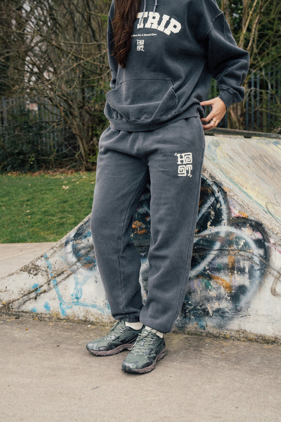 HAVE A GD TRIP 'Varsity' Vintage Washed Joggers - Charcoal