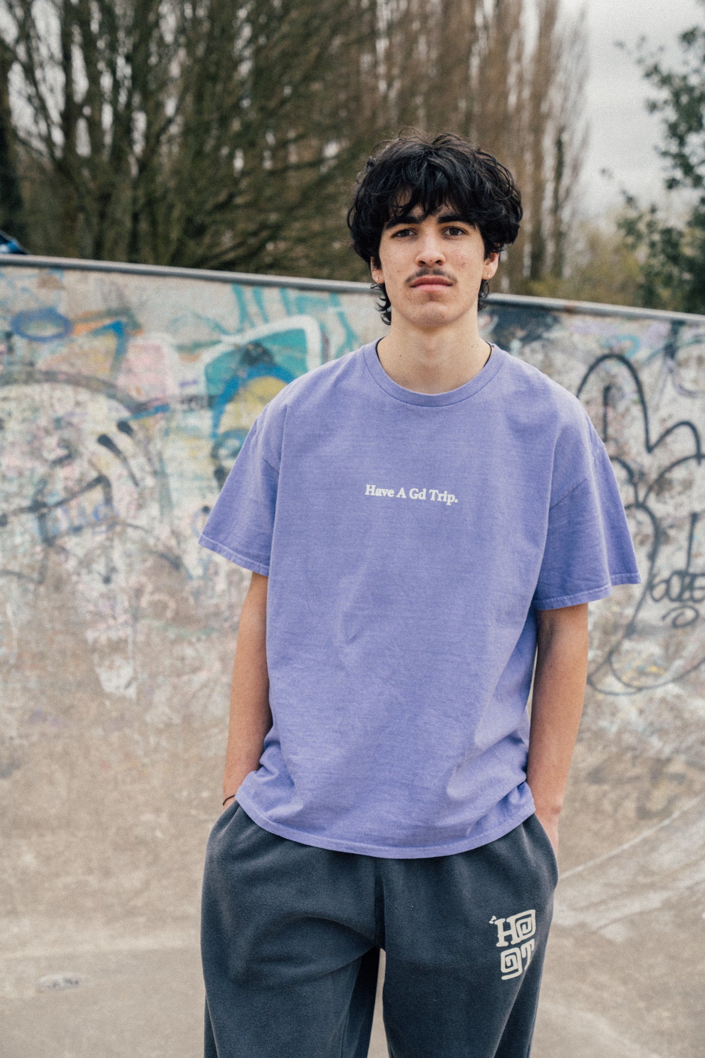 HAVE A GD TRIP 'Kendrick' Vintage Washed Tee - Orchid