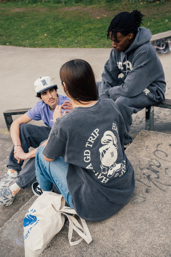 HAVE A GD TRIP 'Metal' Vintage Washed Tee - Charcoal