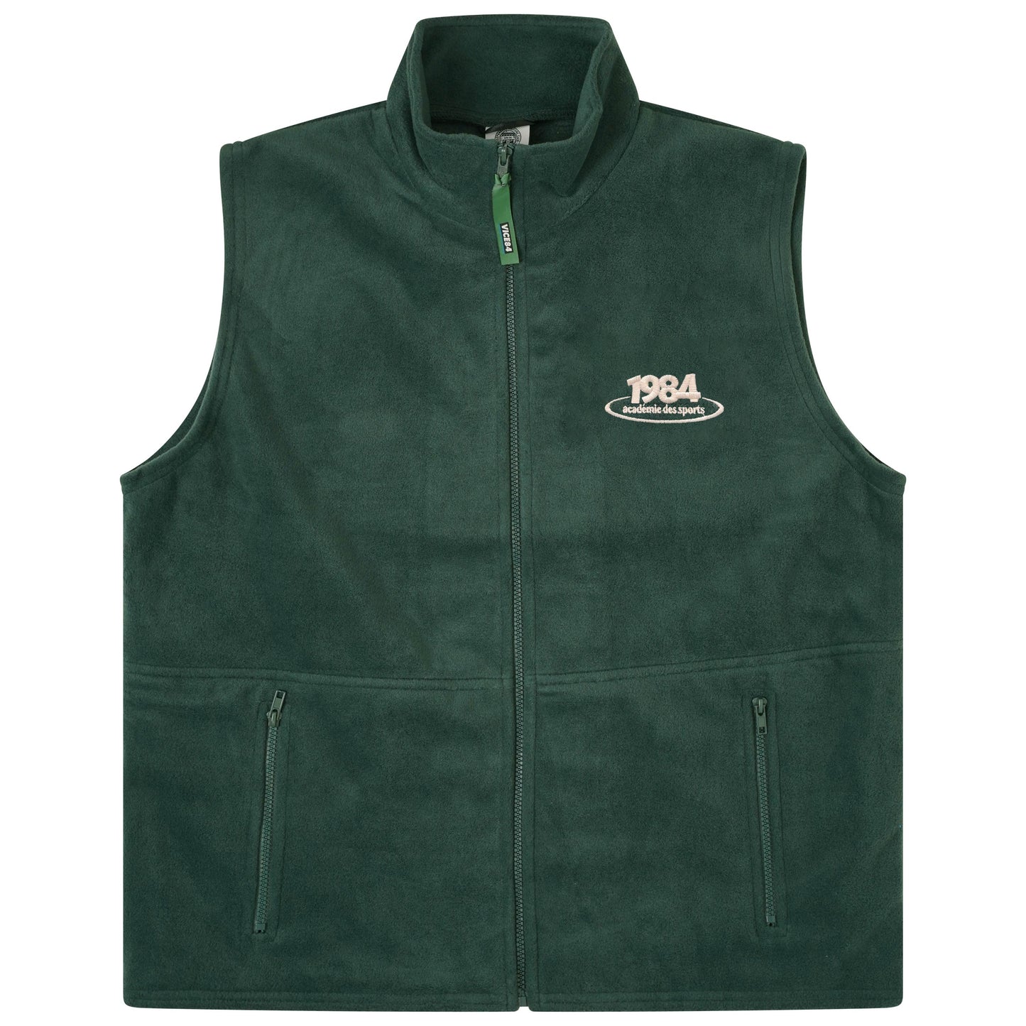 Vice 84 'Disc' Fleece Gilet - Forest Green / Navy