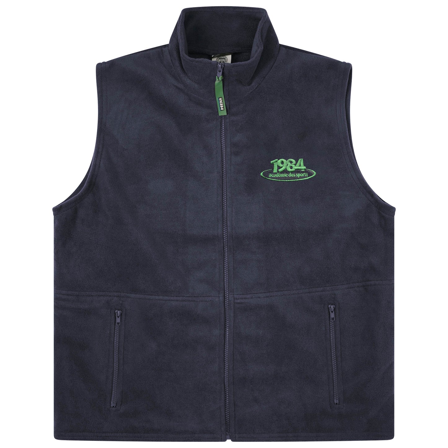 Vice 84 'Disc' Fleece Gilet - Forest Green / Navy