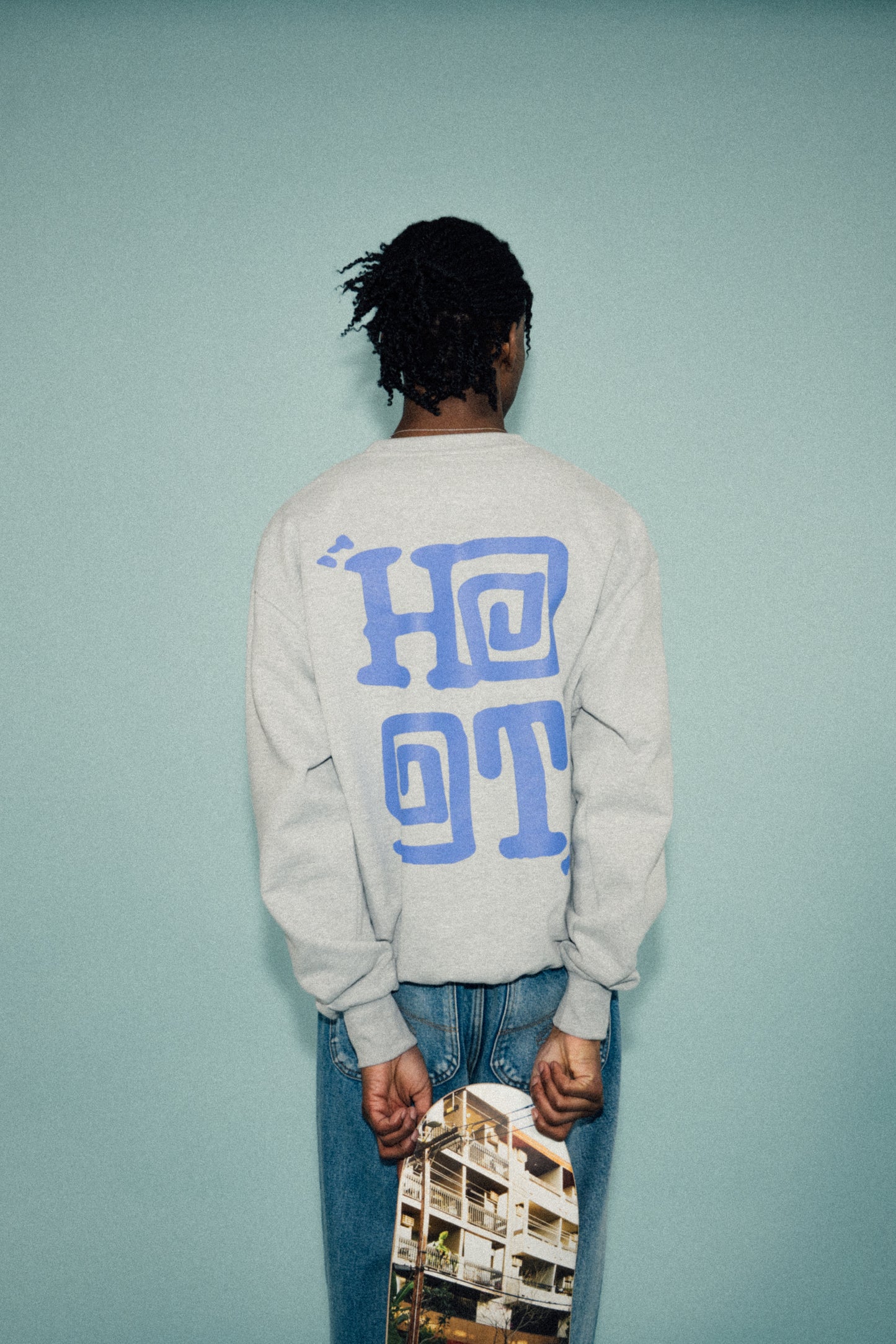 HAVE A GD TRIP 'Logo' Heavyweight Sweater - Heather Grey