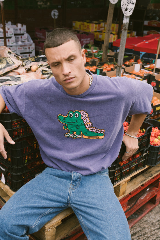 Other Side Store 'Croc In Crocs' Vintage Washed Tee - Violet