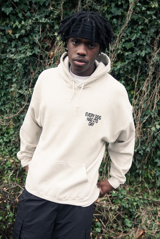 KBAR X UN:IK 'Every Dog Has Its Day' Vintage Washed Hoodie - Ivory