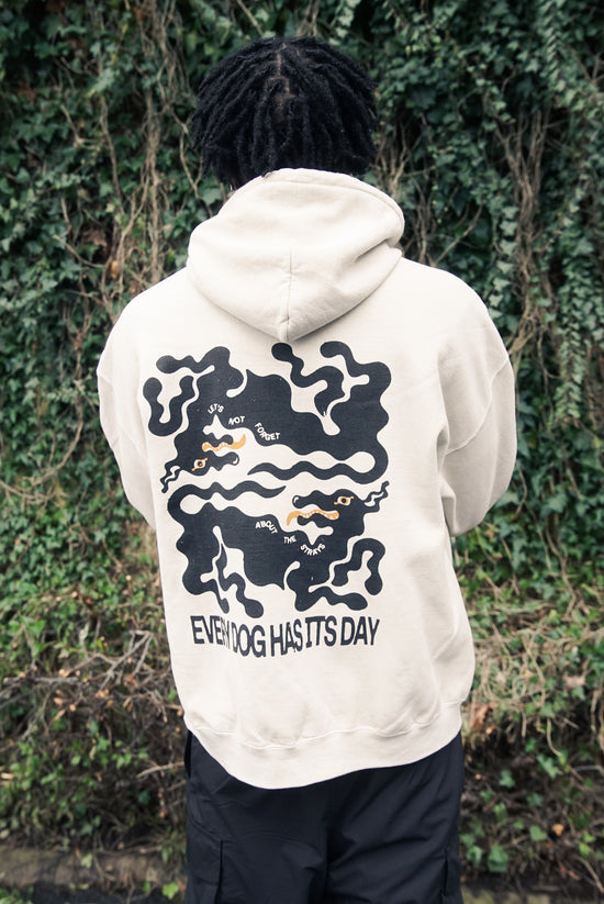 KBAR X UN:IK 'Every Dog Has Its Day' Vintage Washed Hoodie - Ivory