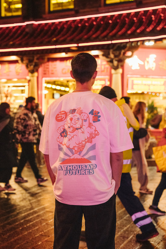 A Thousand Futures 'Lucky Cat' Tee - Vintage White
