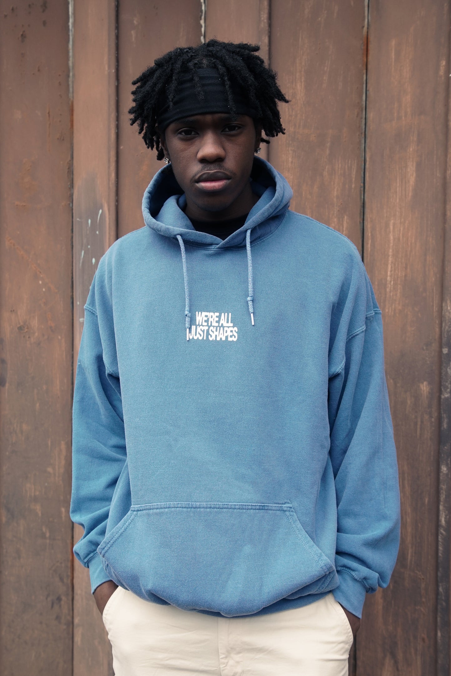 KBAR X UN IK Shapes Vintage Washed Hoodie Slate Blue UN IK Clothing