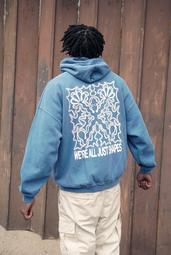 KBAR X UN:IK 'Shapes' Vintage Washed Hoodie - Slate Blue