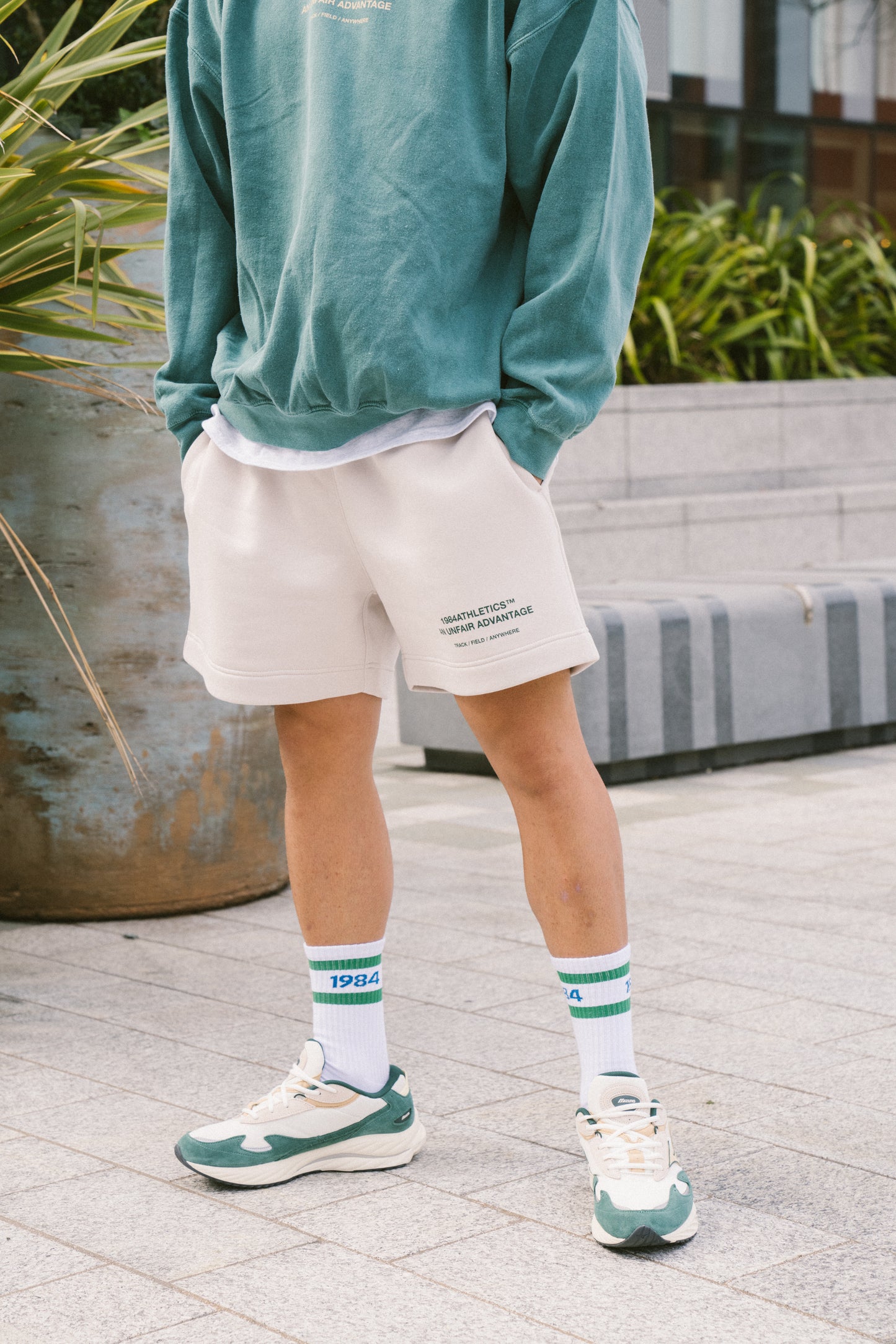 Vice 84 'Athletics' Jogger Shorts - Bone