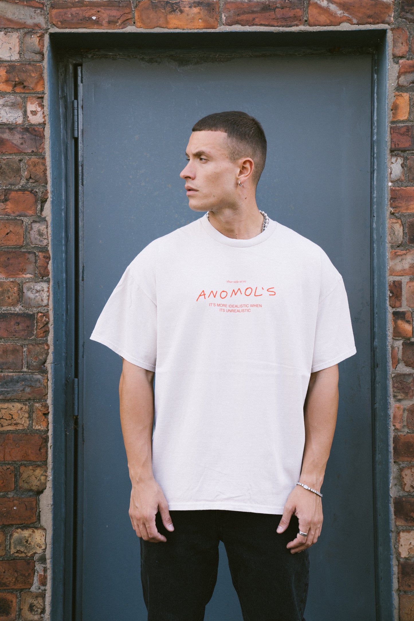 Other Side Store 'Anomols' Vintage Washed Tee - Cream