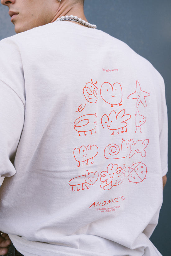 Load image into Gallery viewer, Other Side Store &amp;#39;Anomols&amp;#39; Vintage Washed Tee - Cream
