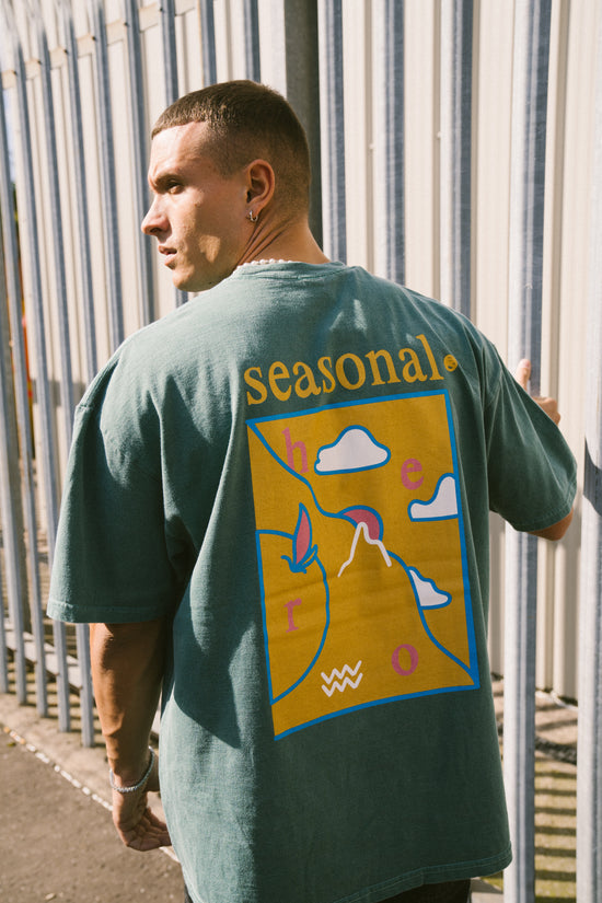 Seasonal Hero 'Atlas' Vintage Washed Tee - Forest