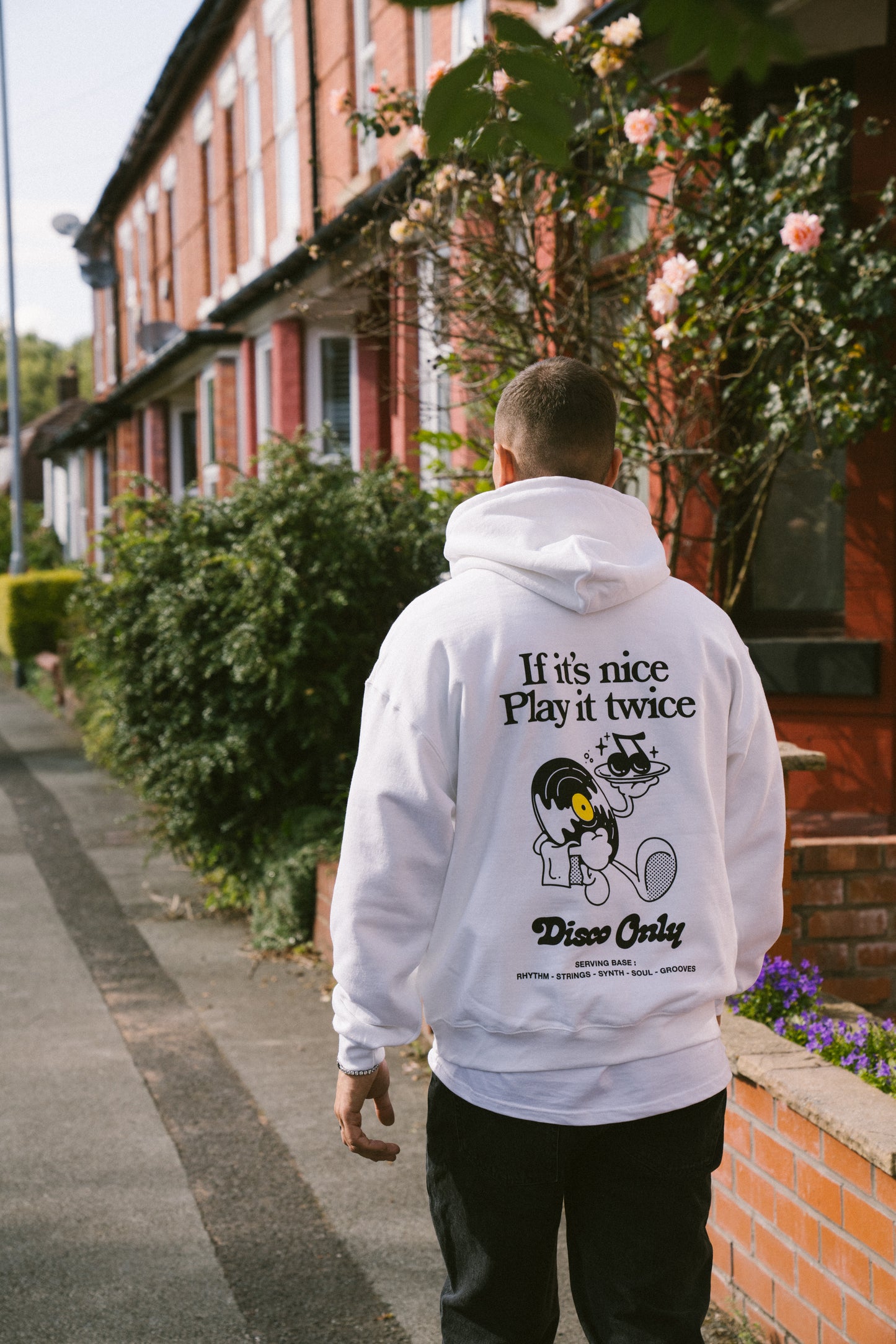 DISCO ONLY 'Play It Twice V2' Hoodie - White