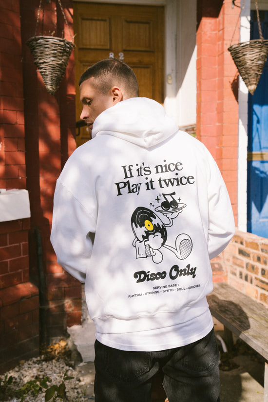 DISCO ONLY 'Play It Twice V2' Hoodie - White