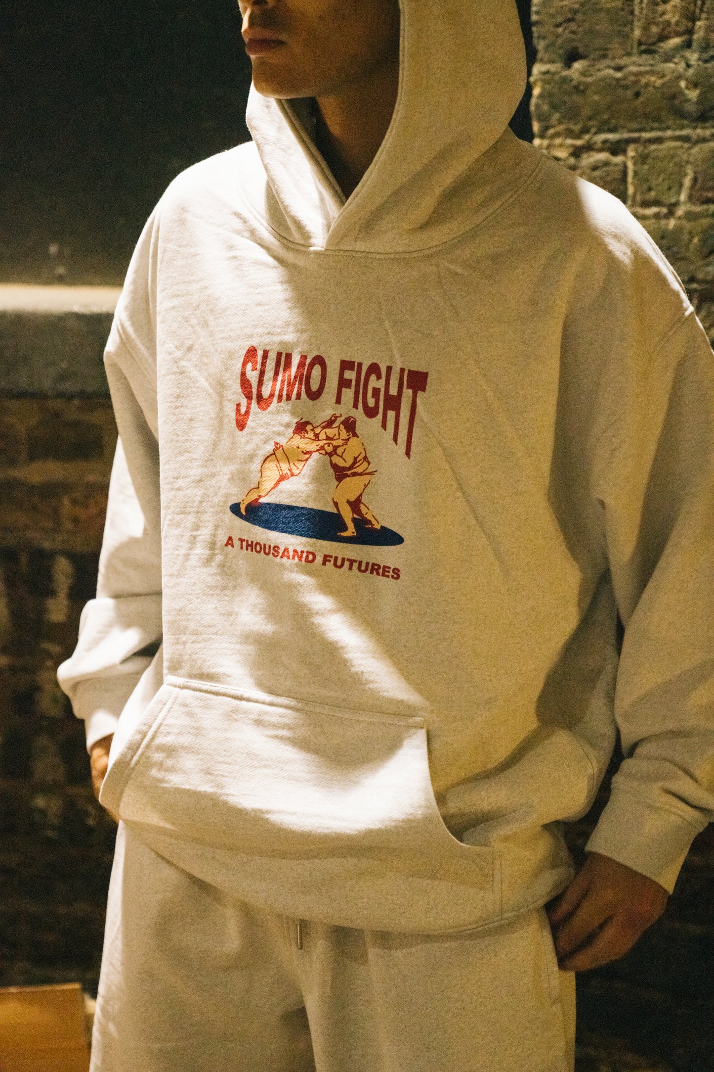 A Thousand Futures 'Sumo Fight' Hoodie - Ash