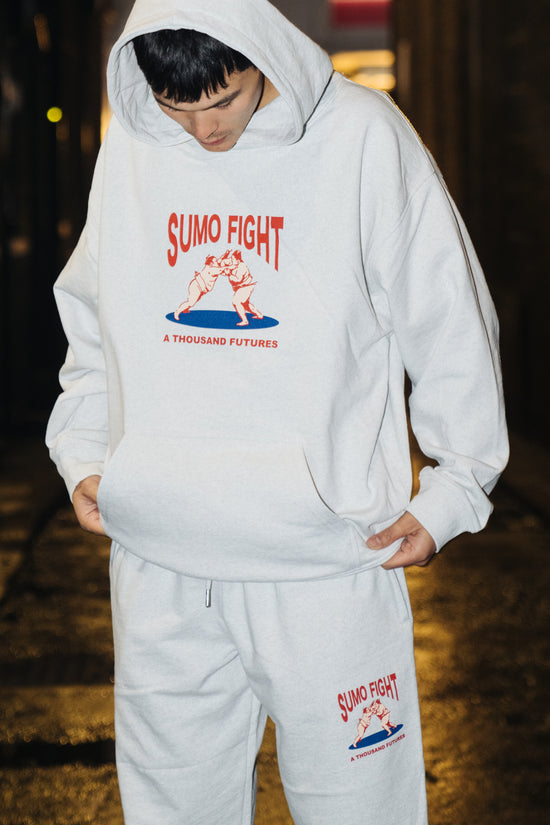 Load image into Gallery viewer, A Thousand Futures &amp;#39;Sumo Fight&amp;#39; Hoodie &amp;amp; Jogger Set - Ash

