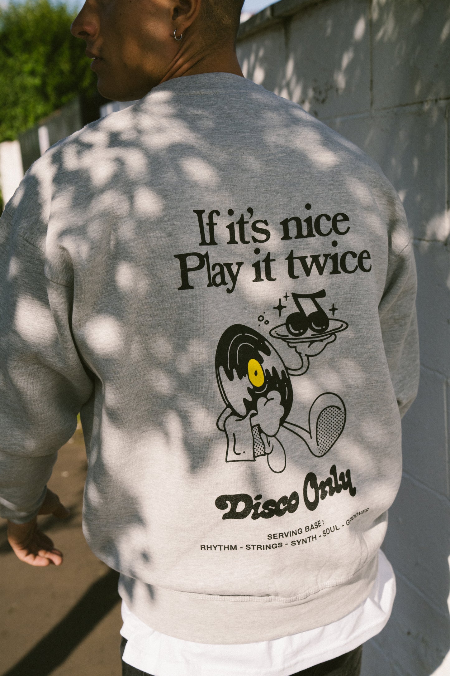 DISCO ONLY 'Play It Twice V2' Sweater - Grey