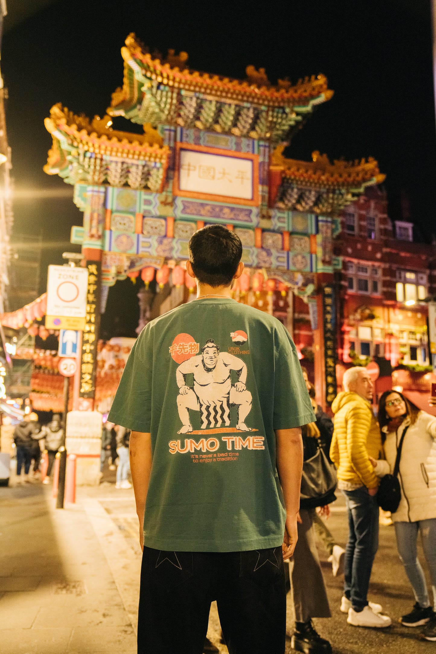 A Thousand Futures 'Sumo Time' Vintage Washed Tee - Pine