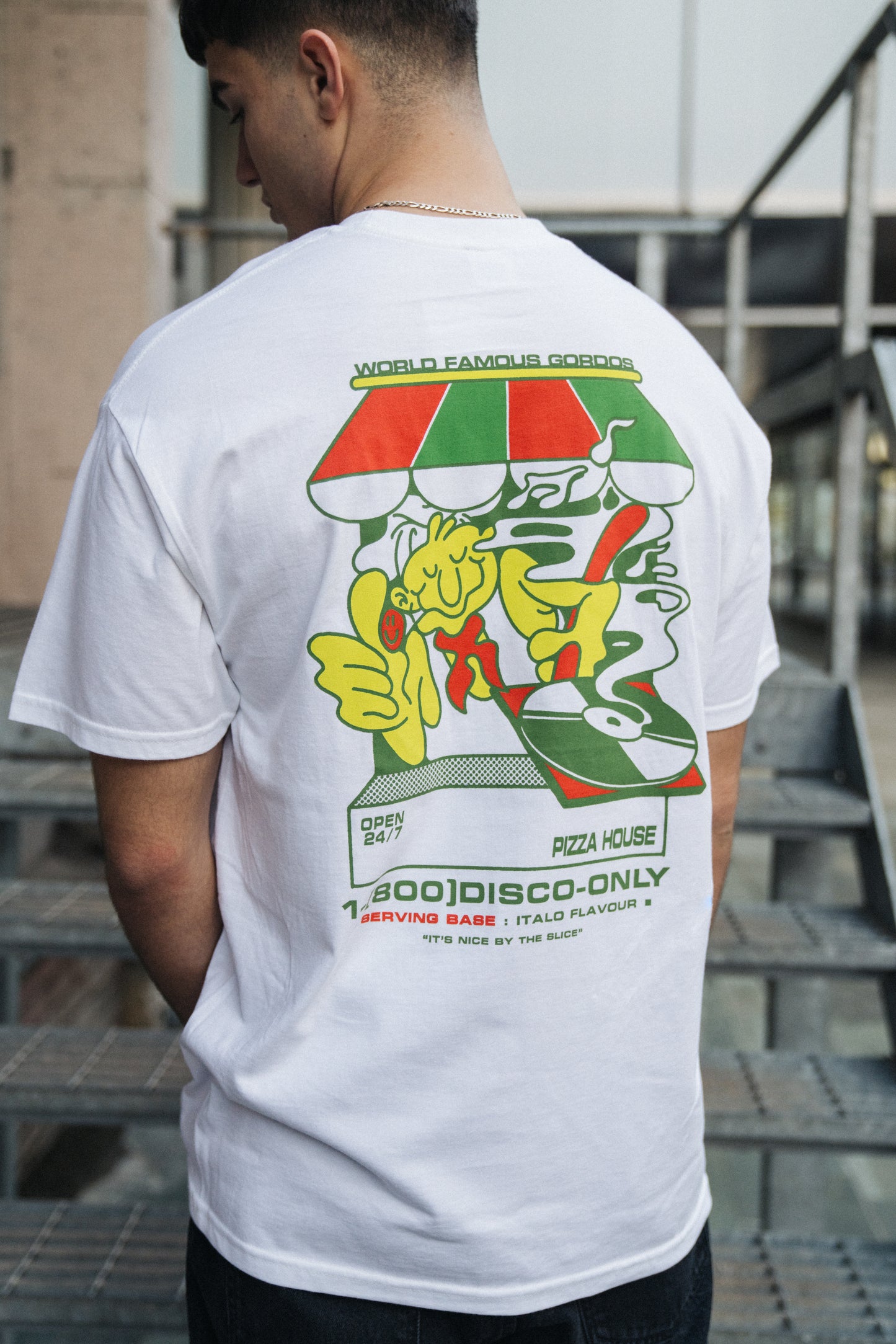 Gordos Pizzeria 'Nice By The Slice' Tee - White