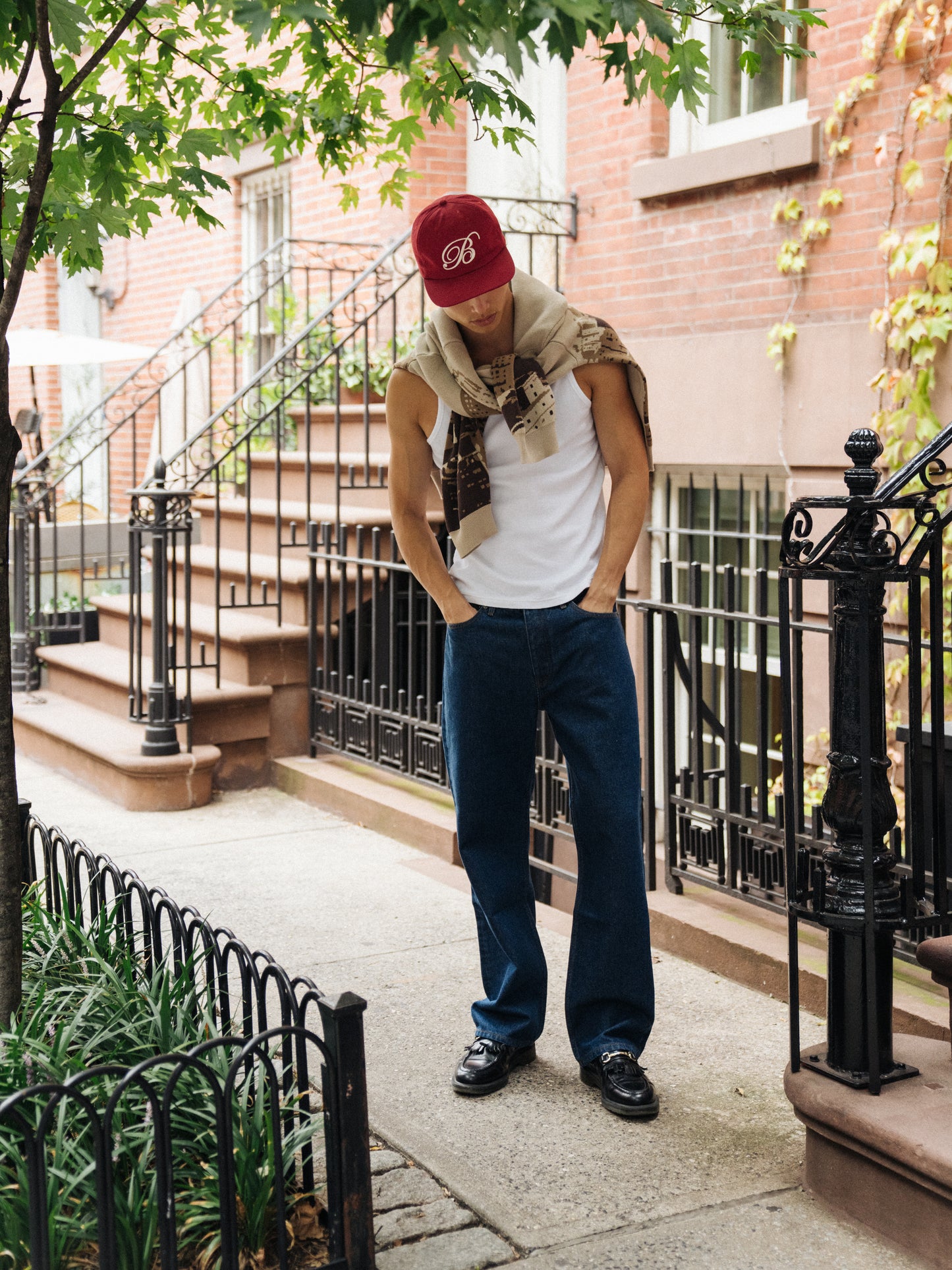 bound Script Embroidered 6 Panel Cap - Cardinal Red