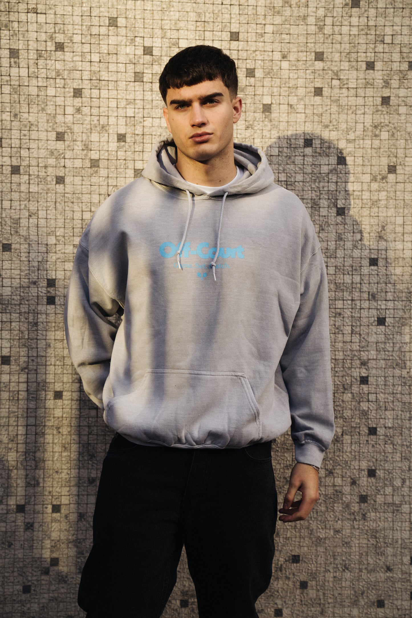 Vice 84 'Off-Court GSM' Vintage Washed Hoodie - Ash