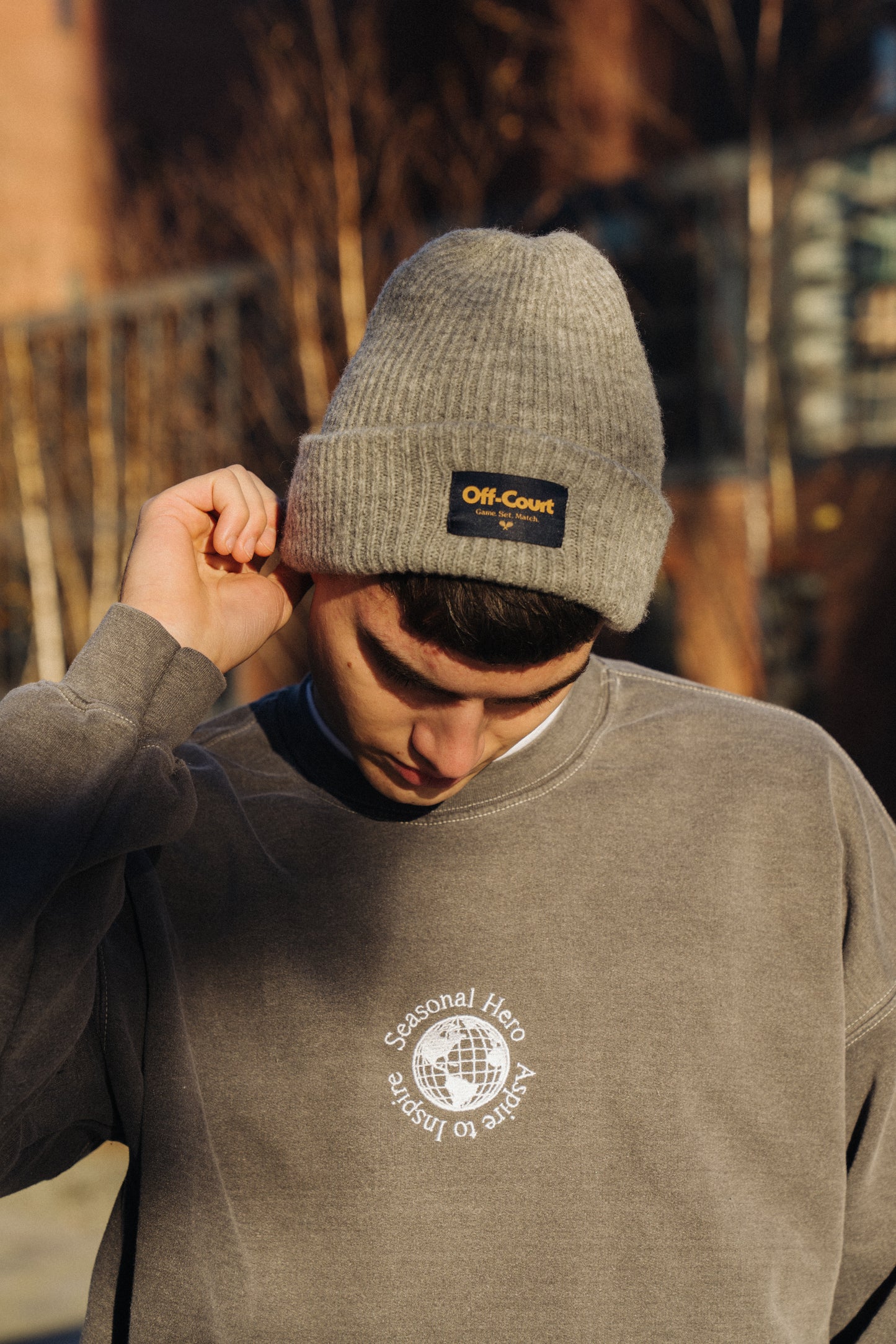 Vice 84 'Off-Court GSM' Cosy Ribbed Beanie - Grey