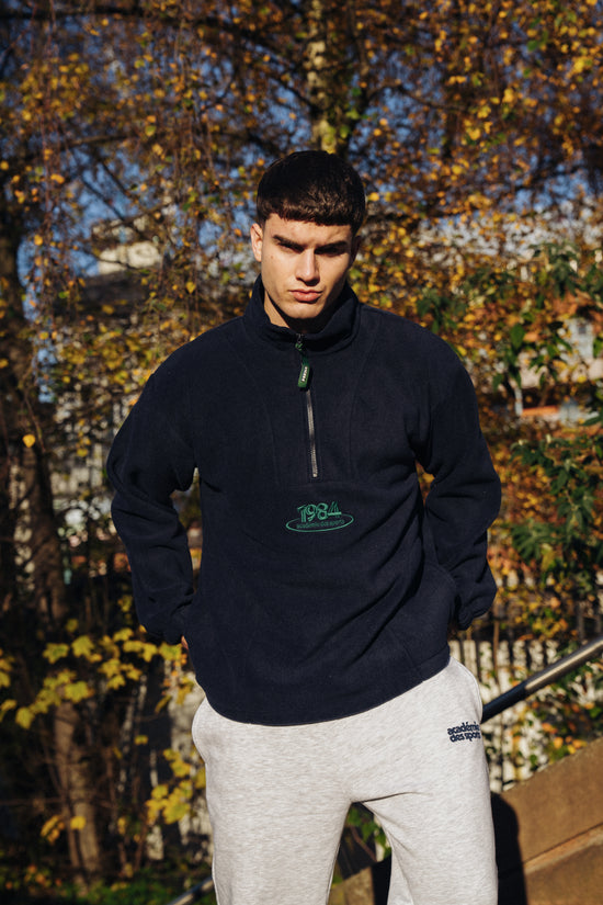 Vice 84 'Disc' Fleece 1/2 Zip Pullover - Black / Navy / Forest Green