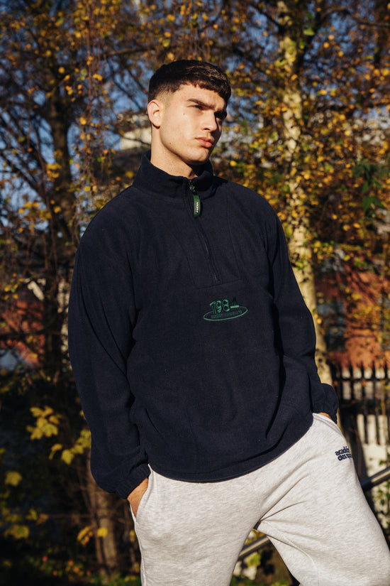 Vice 84 'Disc' Fleece 1/2 Zip Pullover - Black / Navy / Forest Green