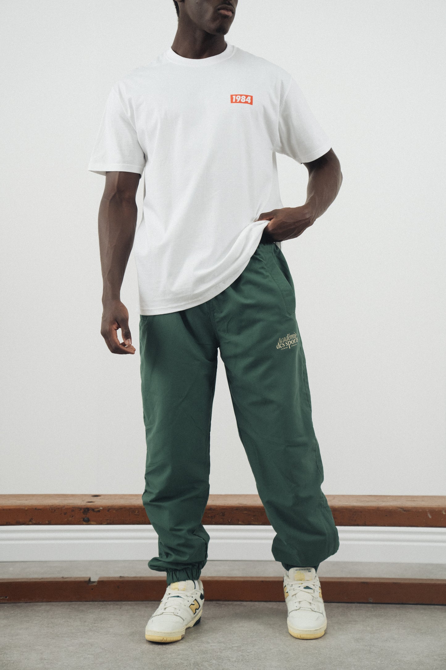 Vice 84 'Académie Des Sports Script' Nylon Trackpants - Green