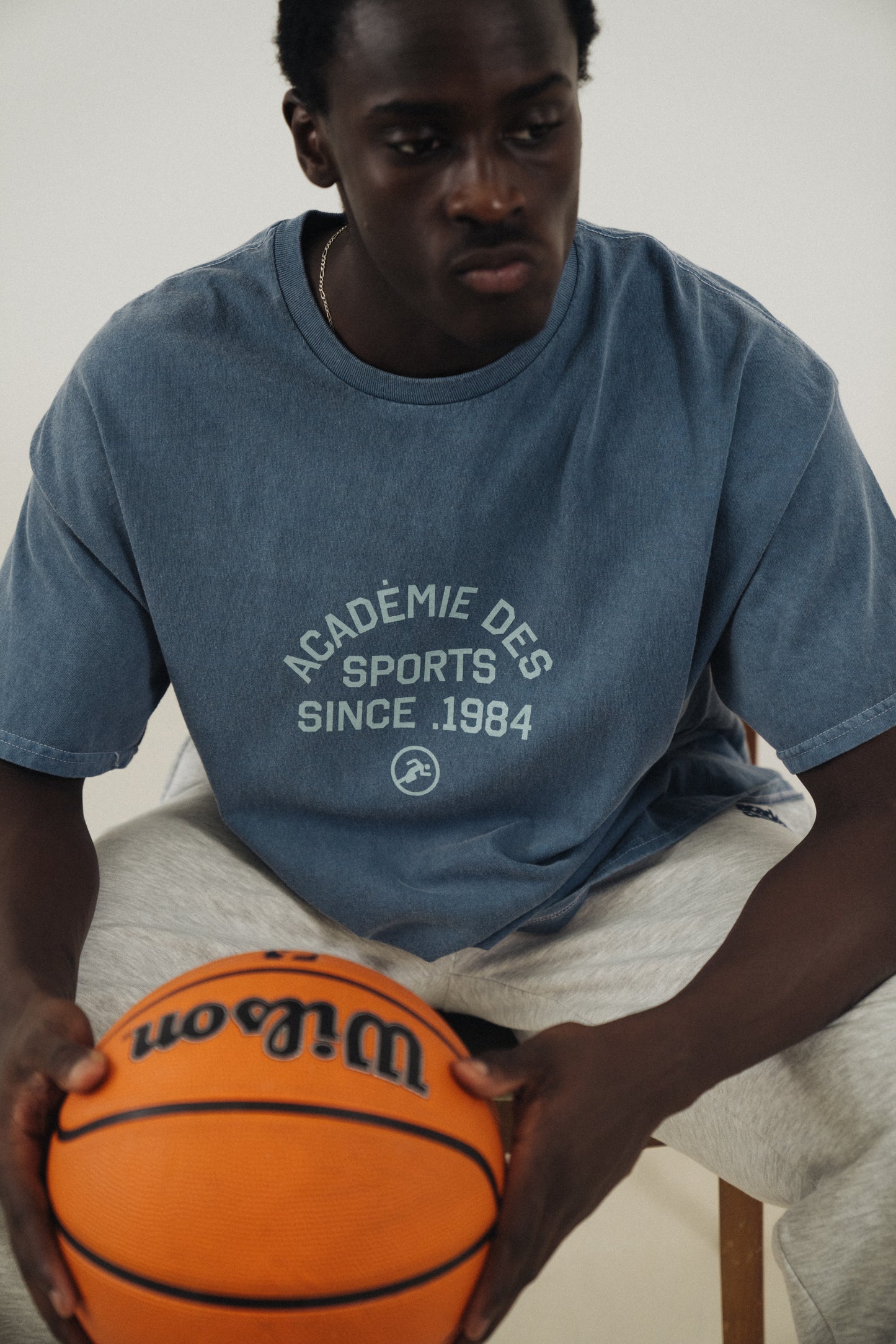 Vice 84 'Académie Des Sports' Vintage Washed Tee - Denim