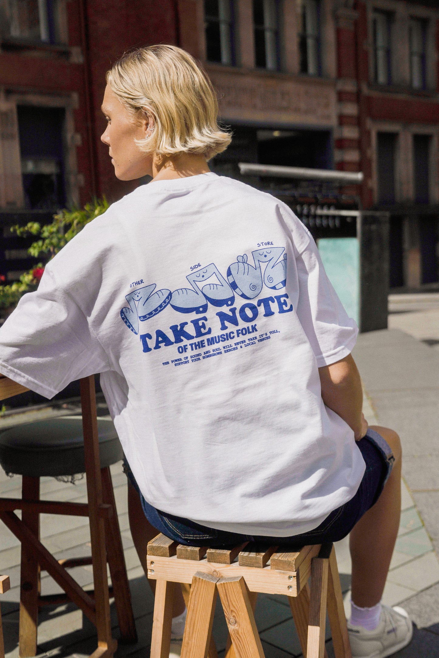 Other Side Store 'Take Note' Tee - White