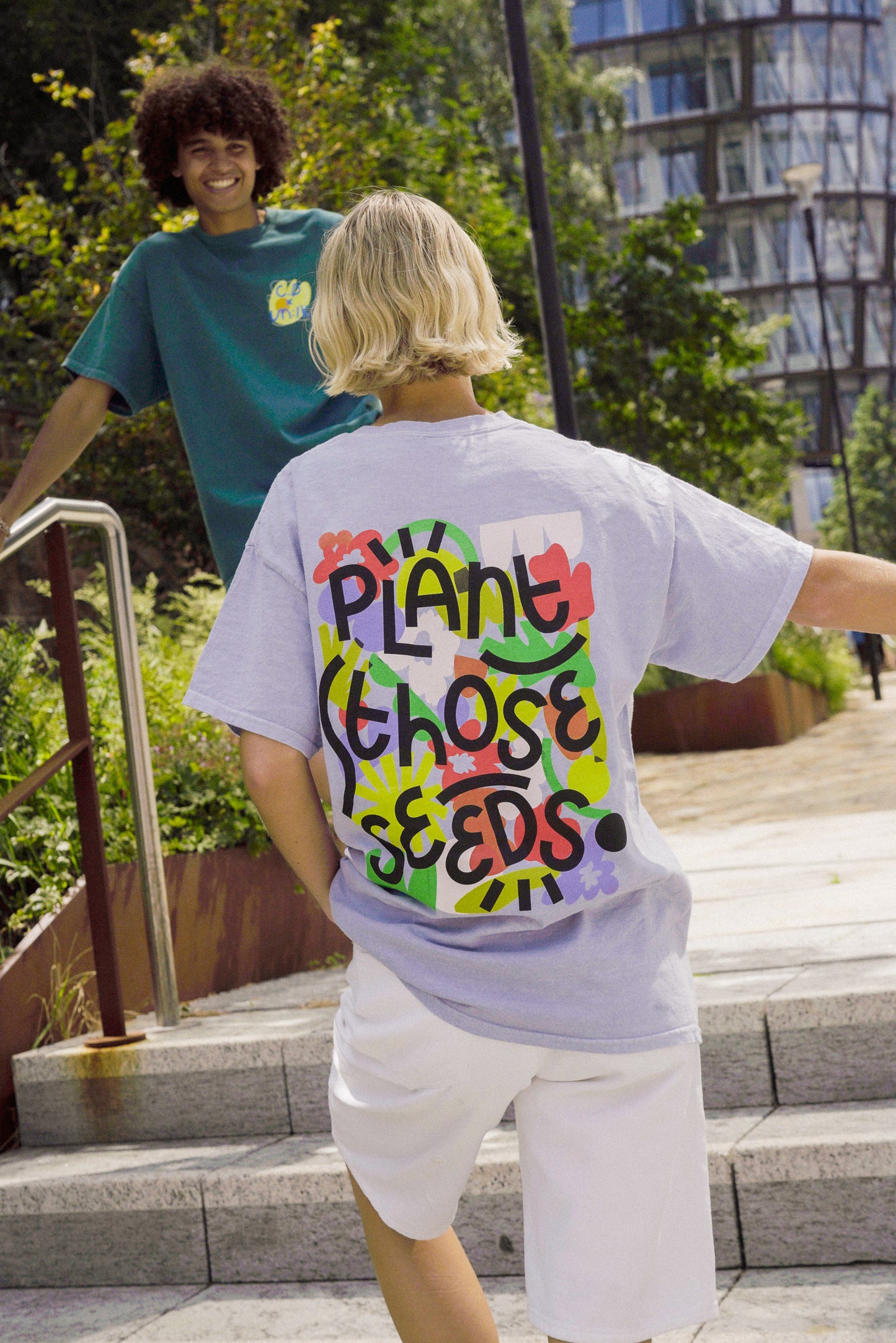 C.D x UN:IK 'Plant Those Seeds' Washed Tee - Orchid