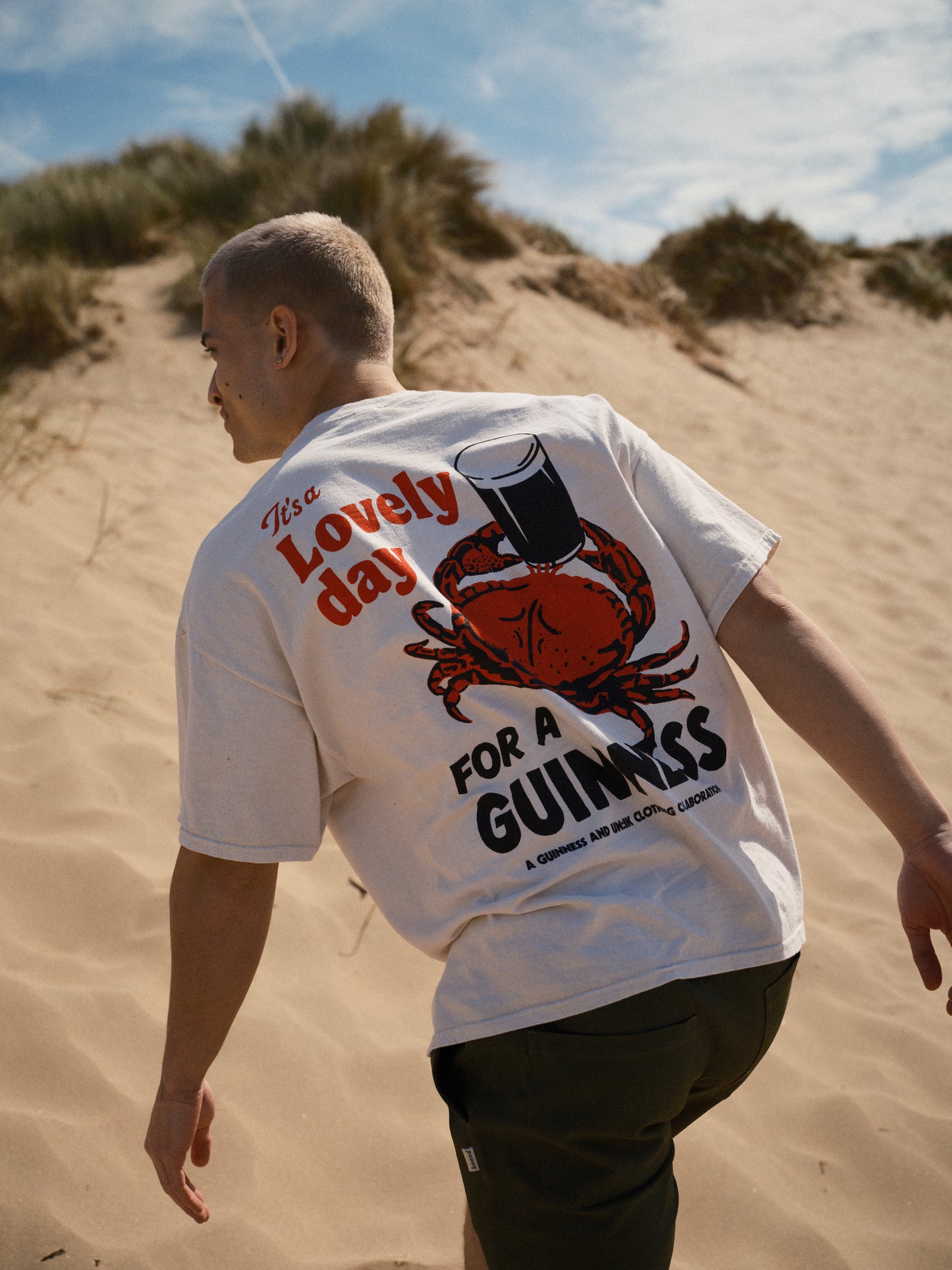Guinness x UN:IK 'Crab' Vintage Washed Tee - Sand