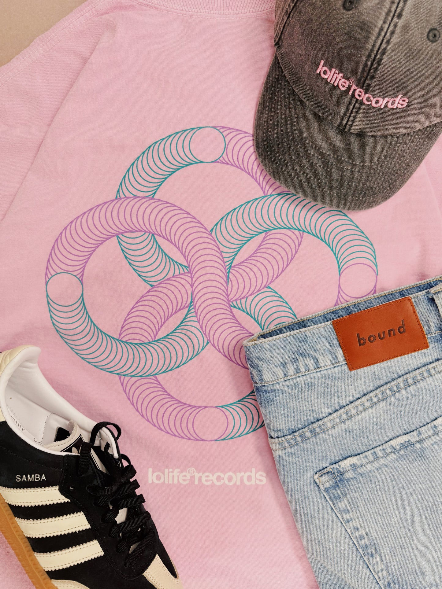 LOLiFE 'Records' Vintage Washed Cap - Black