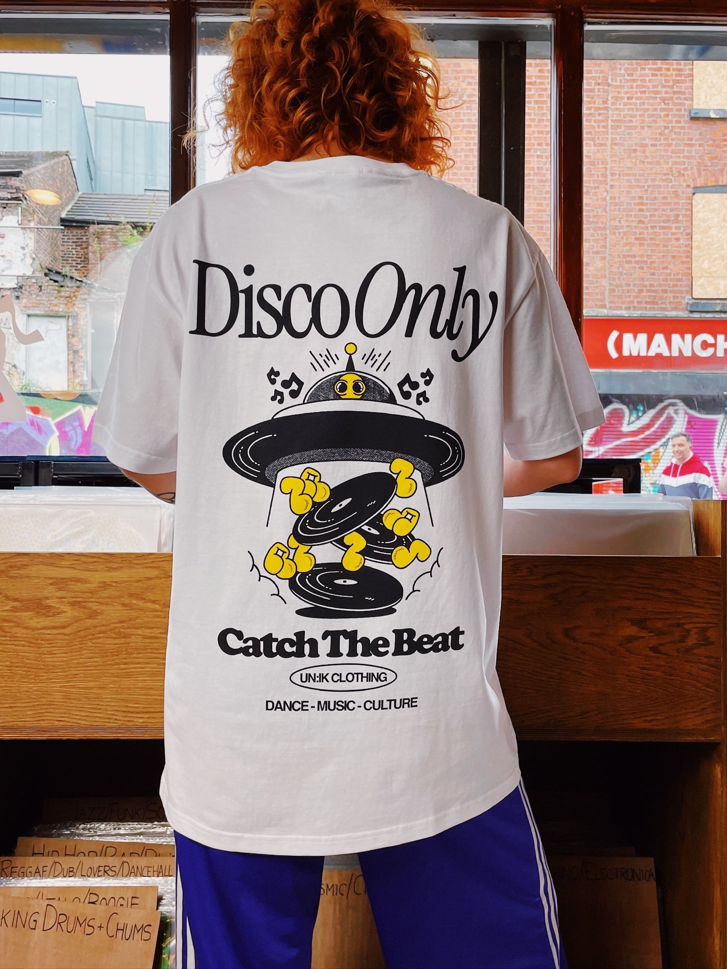 DISCO ONLY 'Catch The Beat' Tee - White