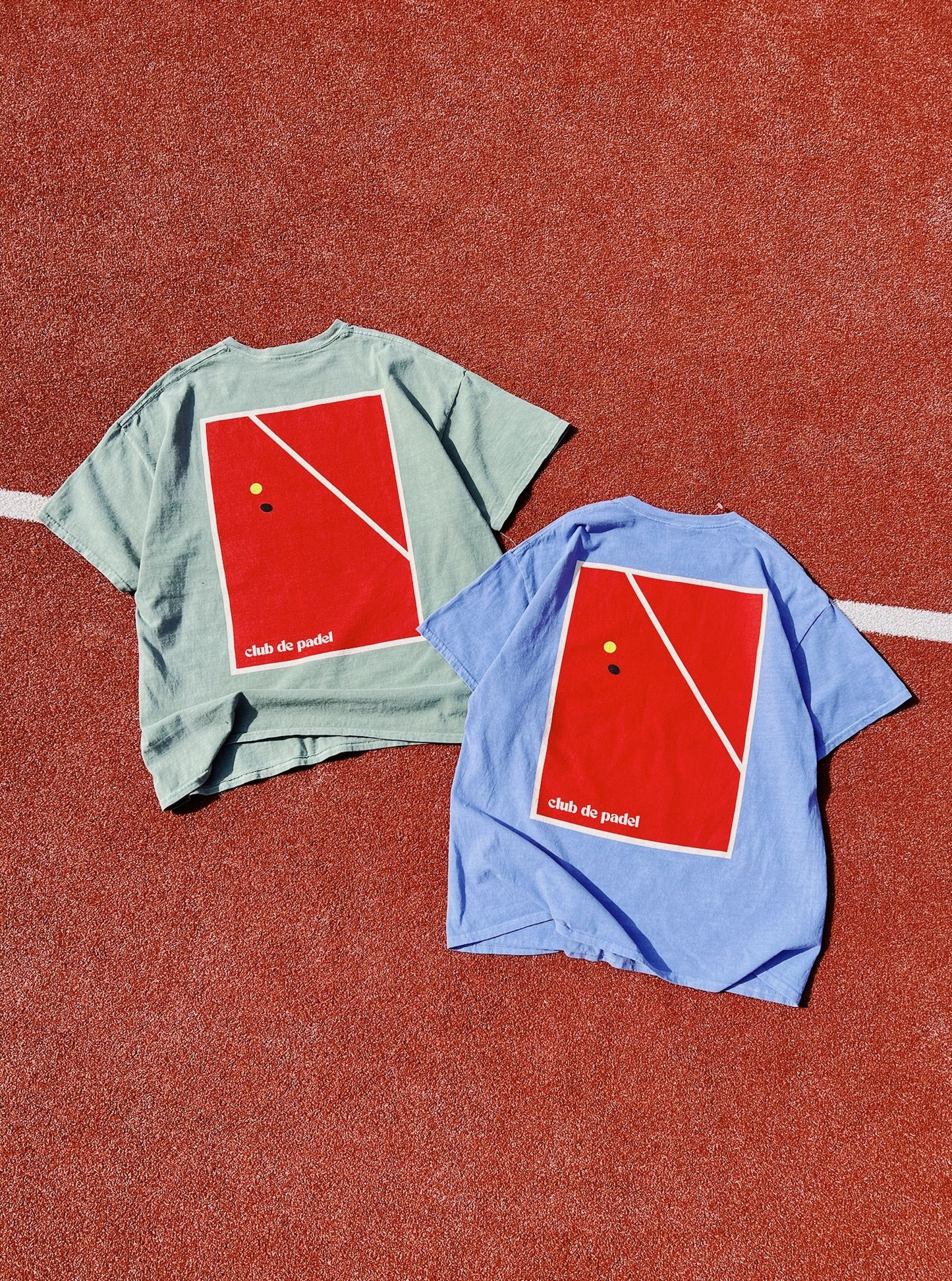 Club de Padel 'Bounce' Vintage Washed Tee - Sky Blue