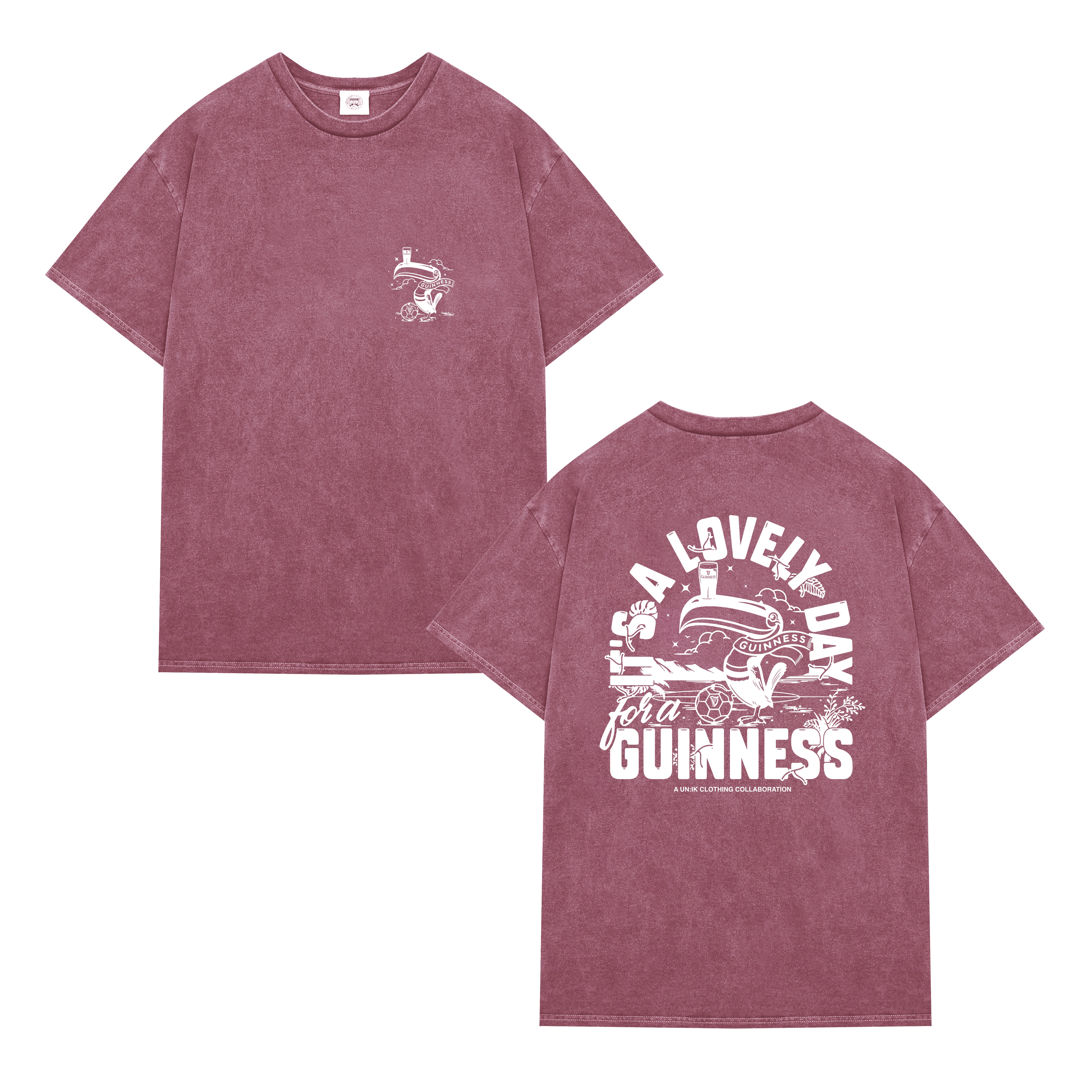 Guinness x UN:IK 'Football Toucan' Vintage Washed Tee - Red – UN