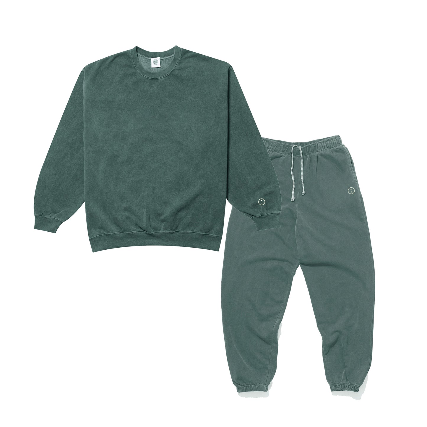 Essentials Vintage Washed Sweater & Jogger Set - Forest