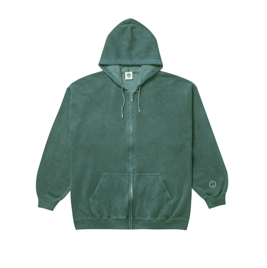 Essentials Vintage Washed Zip Up Hoodie - Forest