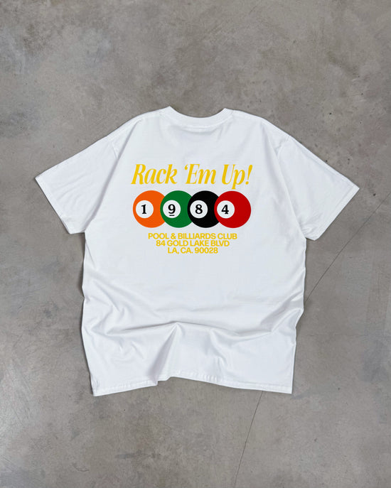 Load image into Gallery viewer, Vice 84 &amp;#39;Rack &amp;#39;Em Up&amp;#39; Tee - White
