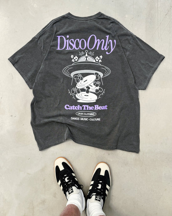 DISCO ONLY 'Catch The Beat' Vintage Washed Tee - Black