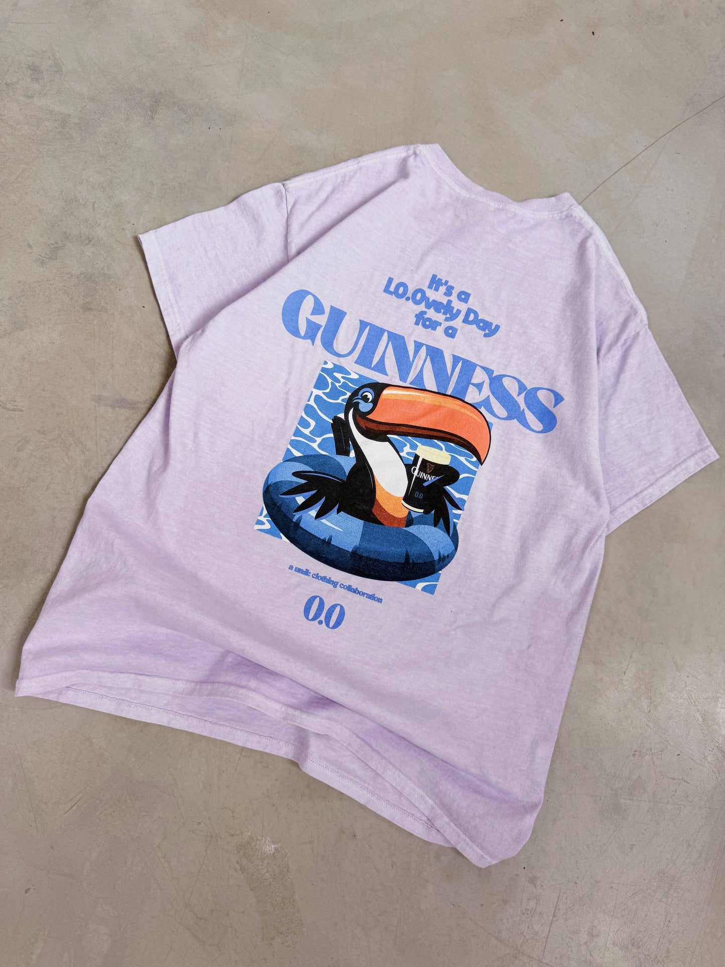Guinness x UN:IK 'Zero' Vintage Washed Tee - Pink
