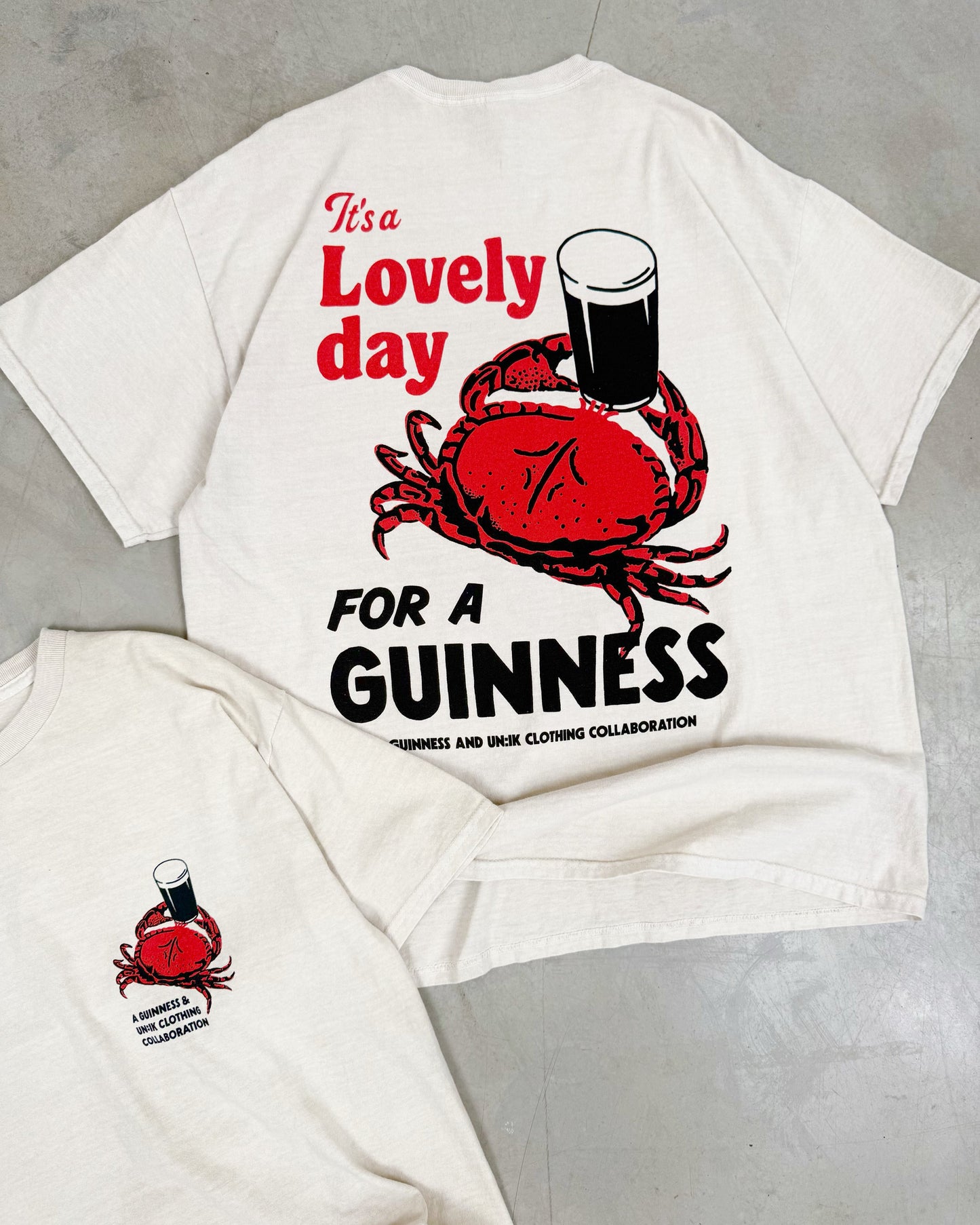 Guinness x UN:IK 'Crab' Vintage Washed Tee - Sand