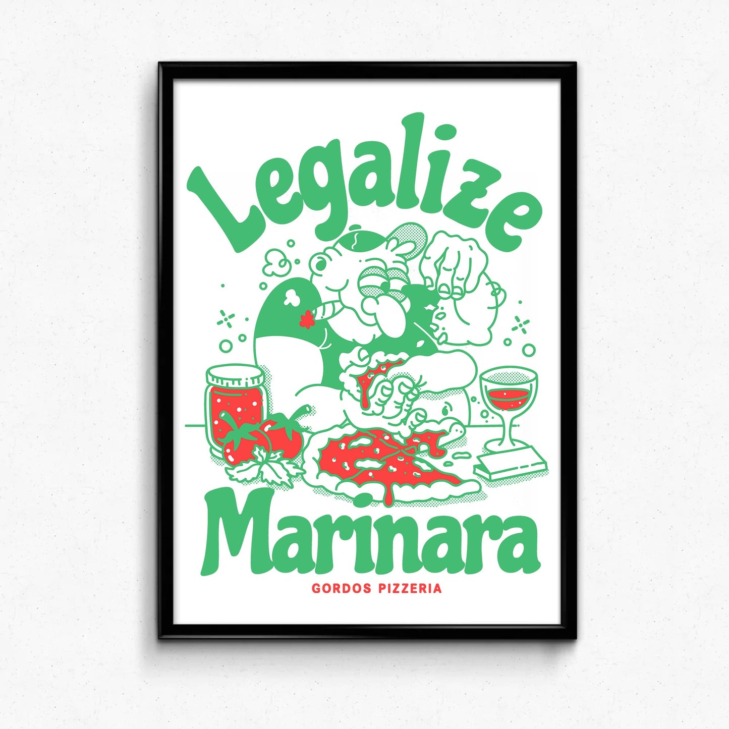 World Famous Gordos 'Legalize Marinara' Art Print