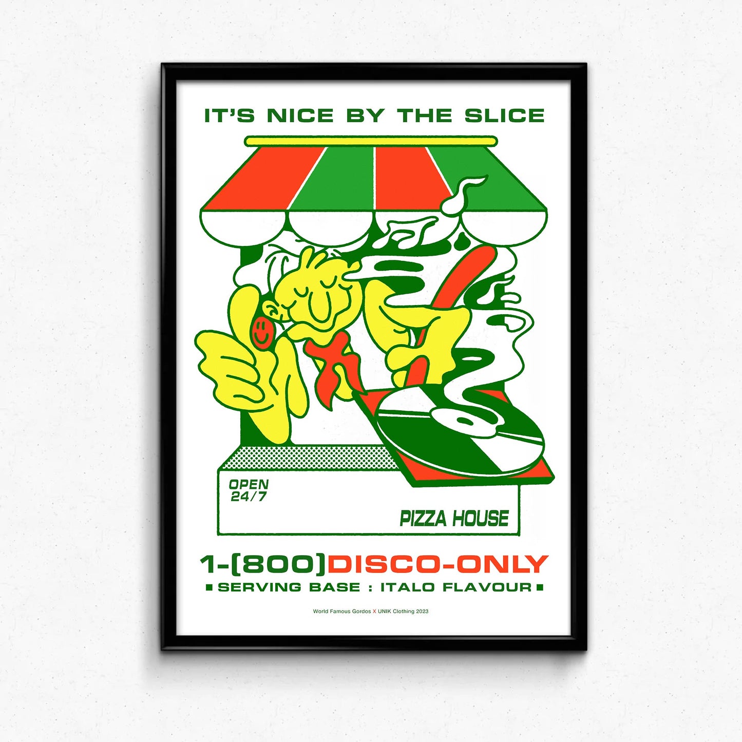 Gordos Pizzeria 'Nice By The Slice' Art Print