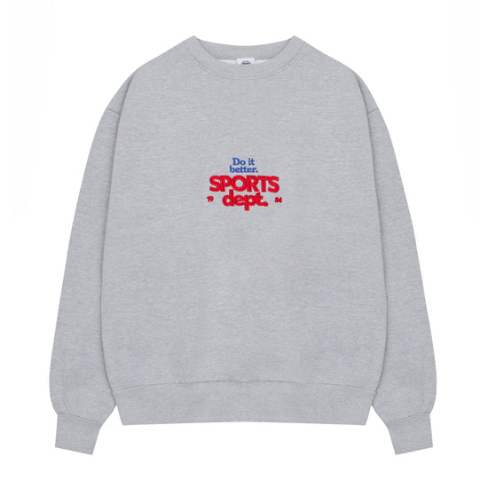 Vice 84 'Sports Dept' Heavyweight Embroidered Sweater - Ash
