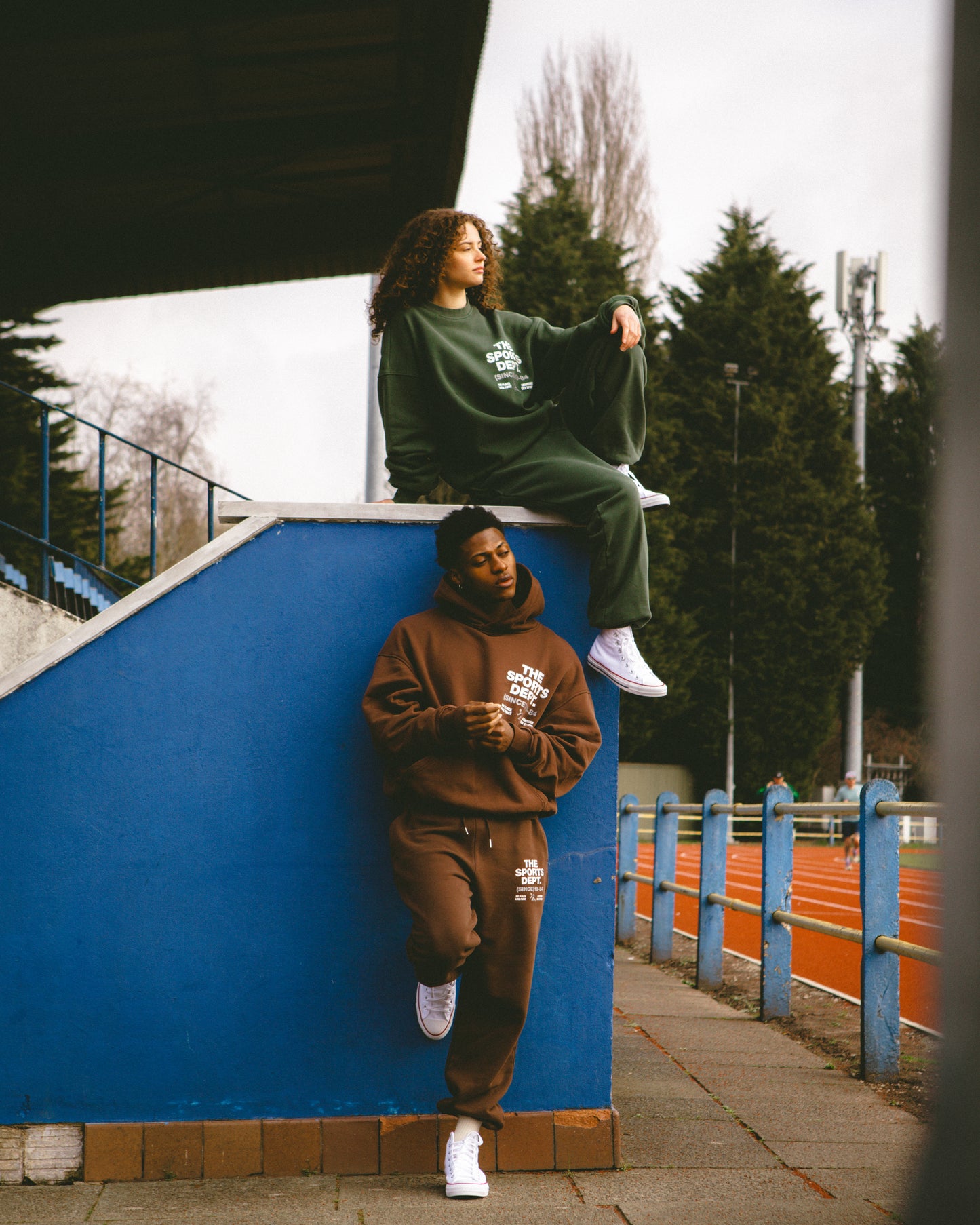 Vice 84 'The Sports Dept' Heavyweight Washed Joggers - Brown