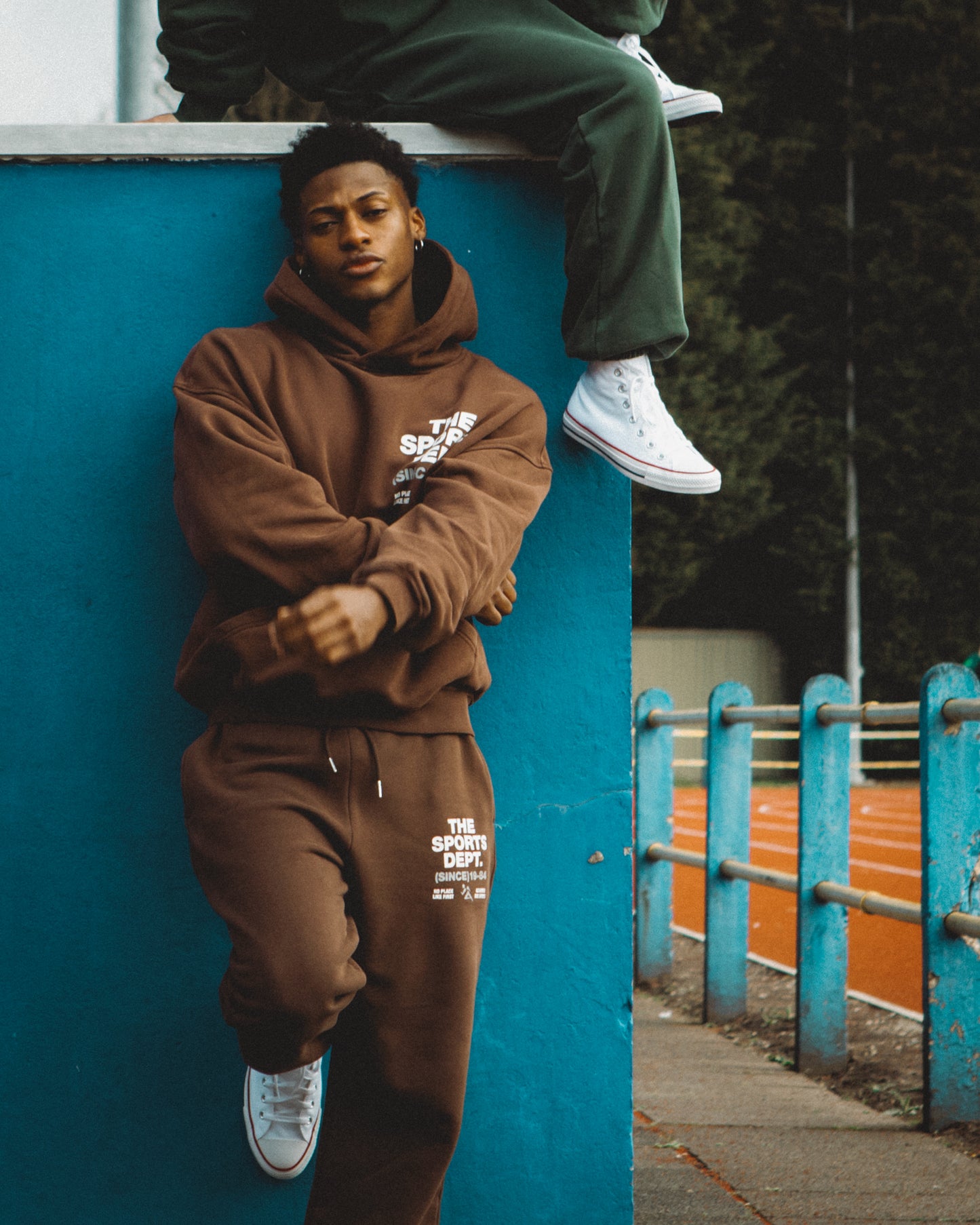 Vice 84 'The Sports Dept' Heavyweight Washed Joggers - Brown